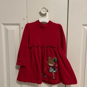 Mayoral Red Dress with Mouse Design